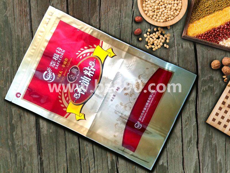The manufacturer professionally prints and customizes the color printing logo of 5kg 10kg rice composite plastic portable vacuum packaging bag